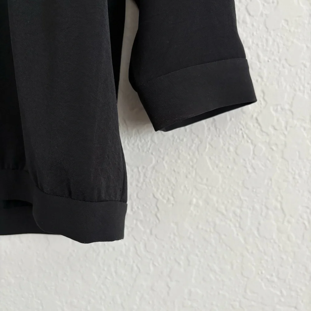 Tibi Soft Drape Asymmetrical Top in Black - Picture 4 of 9
